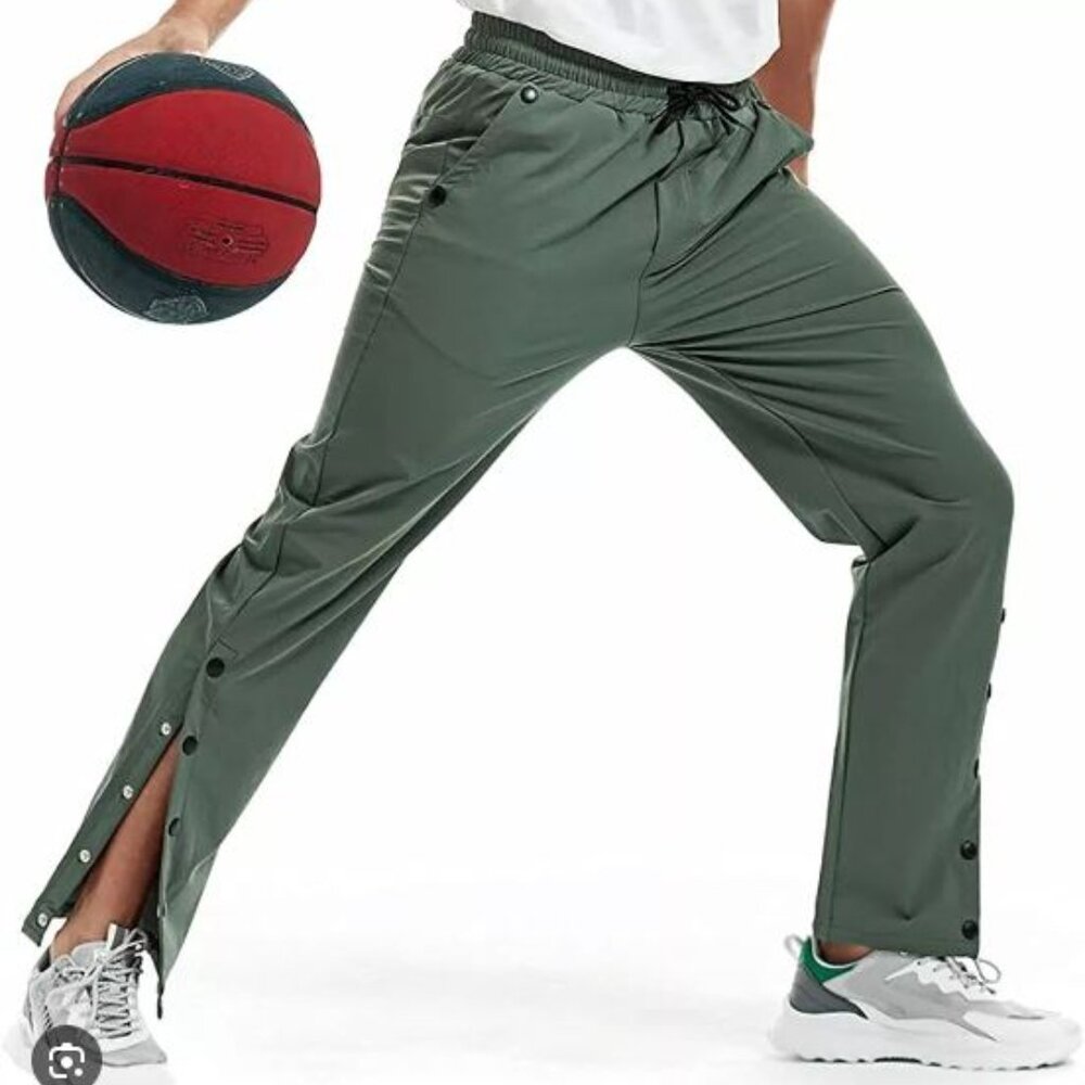 AIMPACT Mens Casual Tearaway Pants Nylon Fabric Elastic Waist Fitted Golf Hiking